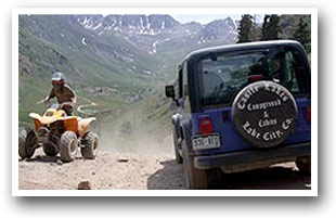 Jeep and ATV on the Alpine Loop Scenic Byway, Colorado