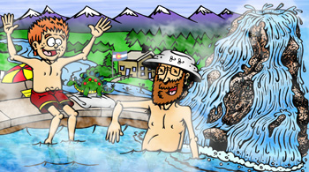 Colorado hot springs and spas illustration