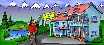 Colorado hotels and motels illustration